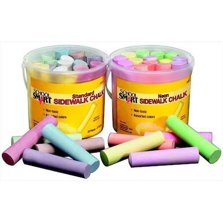 School Smart 075222 Chalk Sidewalk Neon 20 Ct - School Smart